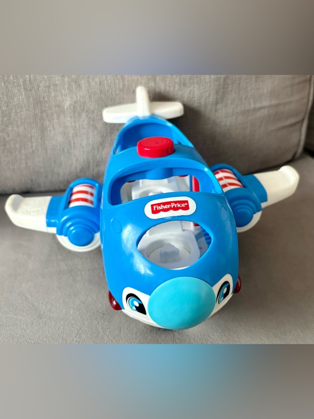 2016 Fisher Price Little People Airplane Plane Jet Blue Lights & Sounds Mattel